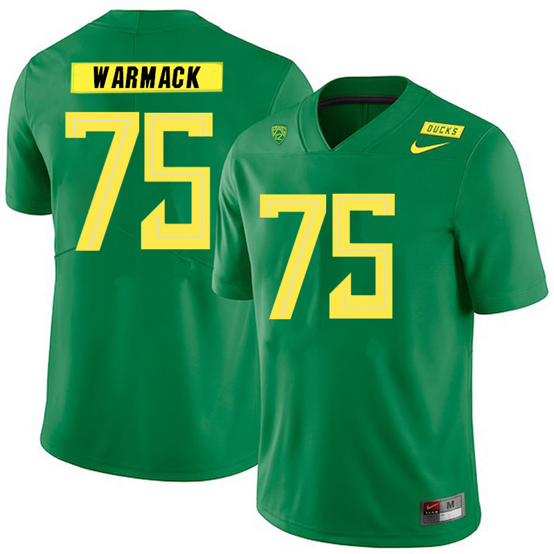 2019 Men #75 Dallas Warmack Oregon Ducks College Football Jerseys Sale-Green